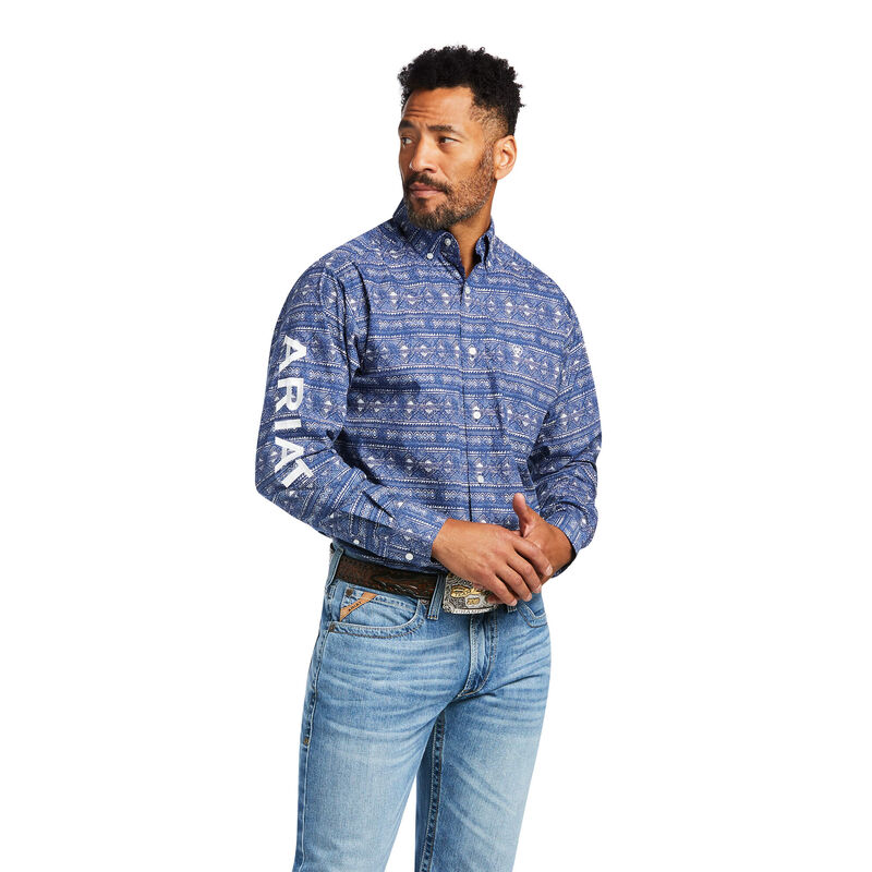 Ariat Hemden Herren - Team Justin Classic Fit Blau ( KPGRL-9734 )
